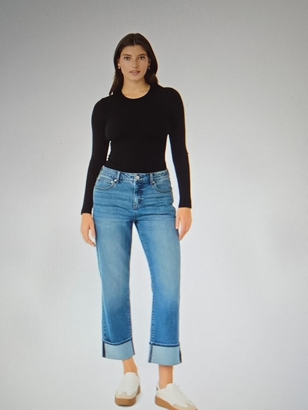 Hunter Medium Blue Cropped Wide-Leg Jeans stretch classic 5 pocket style 6 NEW